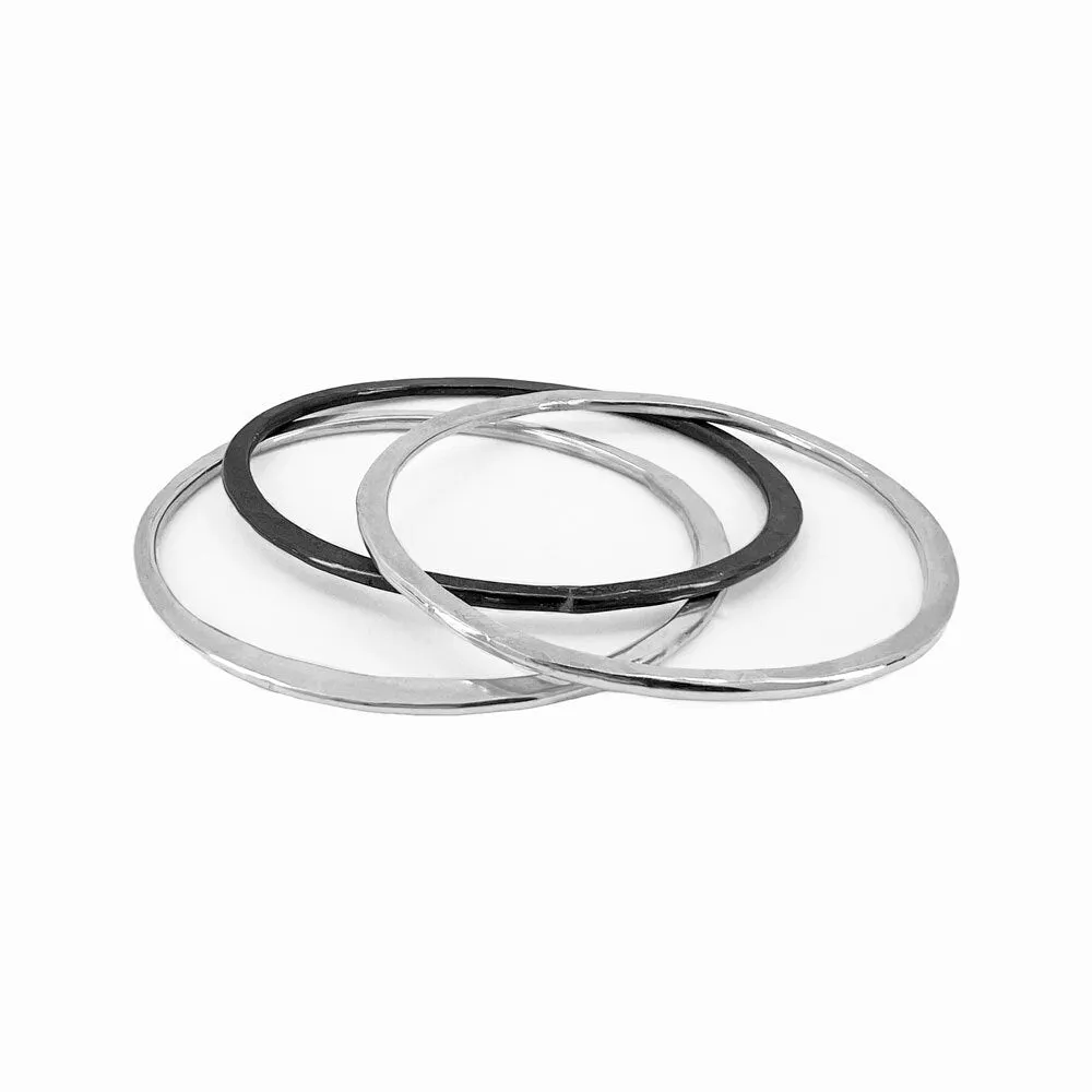 Oxidized Orbit Bangle Bracelet