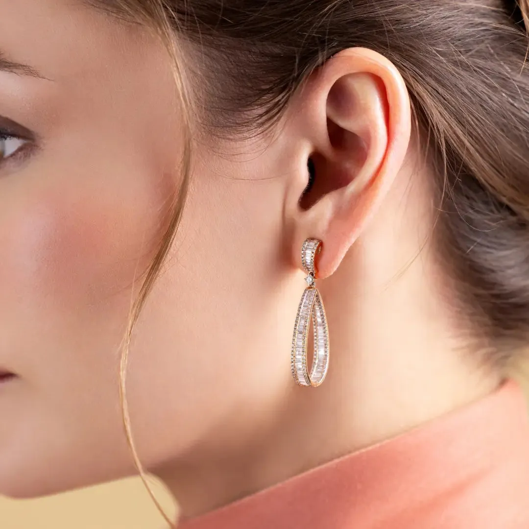 Pave Diamond Drop Earrings