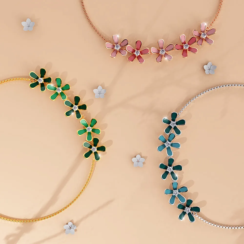 Petalia Olive Green Bracelet Featured SWAROVSKI Crystals in Gold