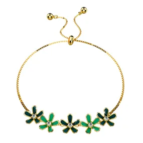Petalia Olive Green Bracelet Featured SWAROVSKI Crystals in Gold