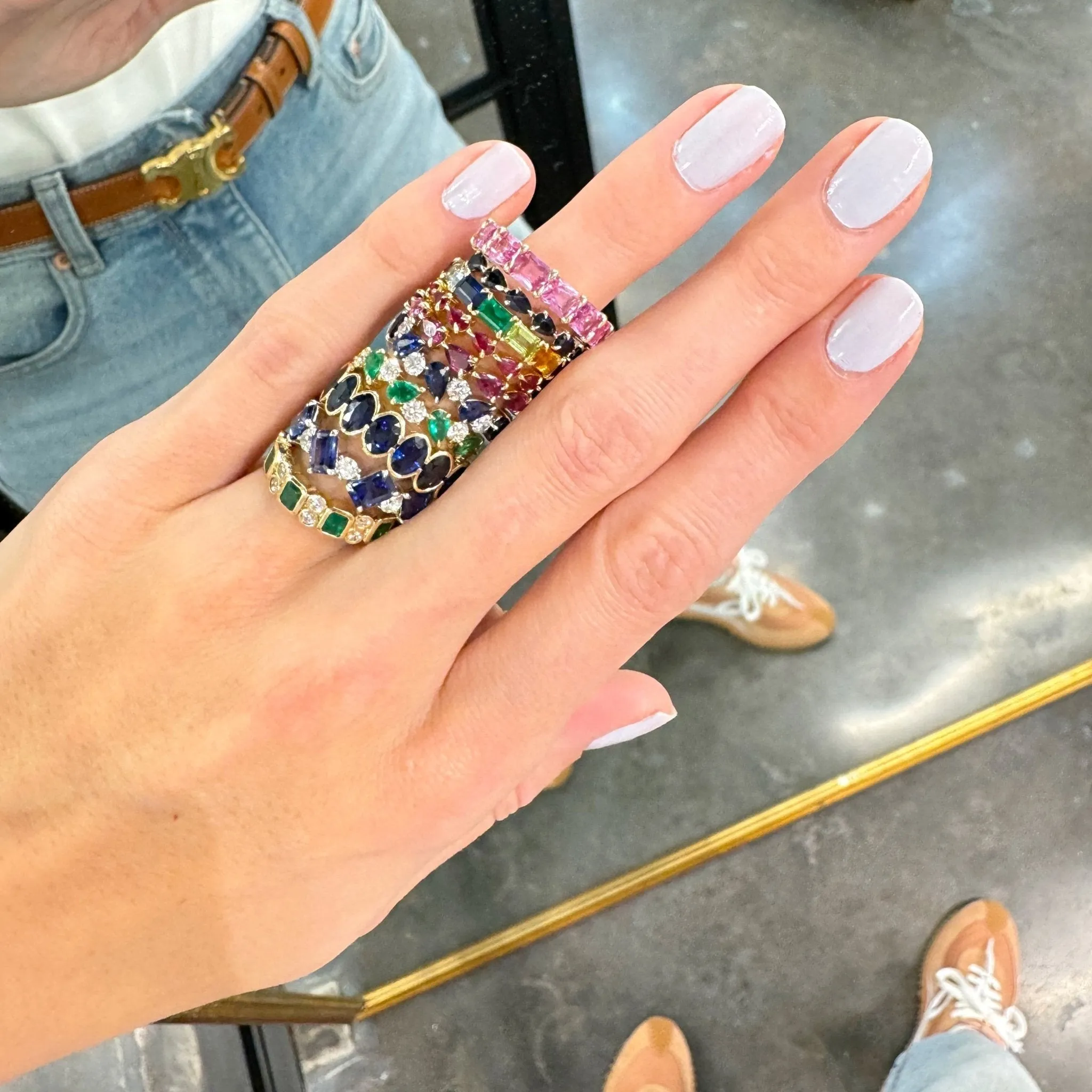 Petite Blue Sapphire Chasing Pear