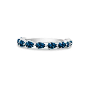 Petite Blue Sapphire Chasing Pear