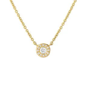 Petite Diamond Halo Necklace