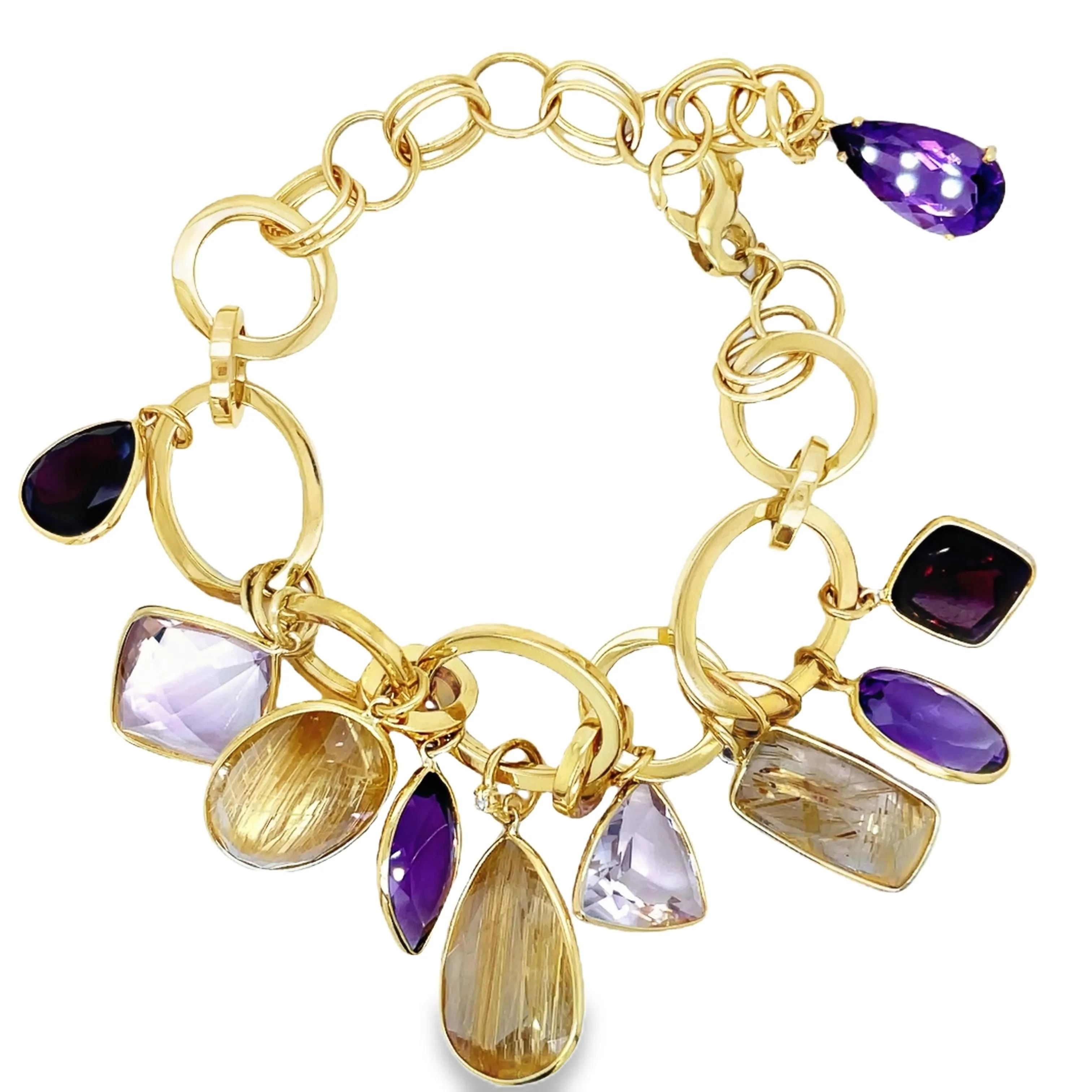 Pink Amethyst, Amethyst & Citrine Bracelet