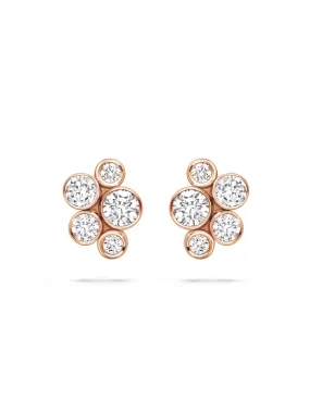 Raindance Classic Cluster Rose Gold Stud Earrings
