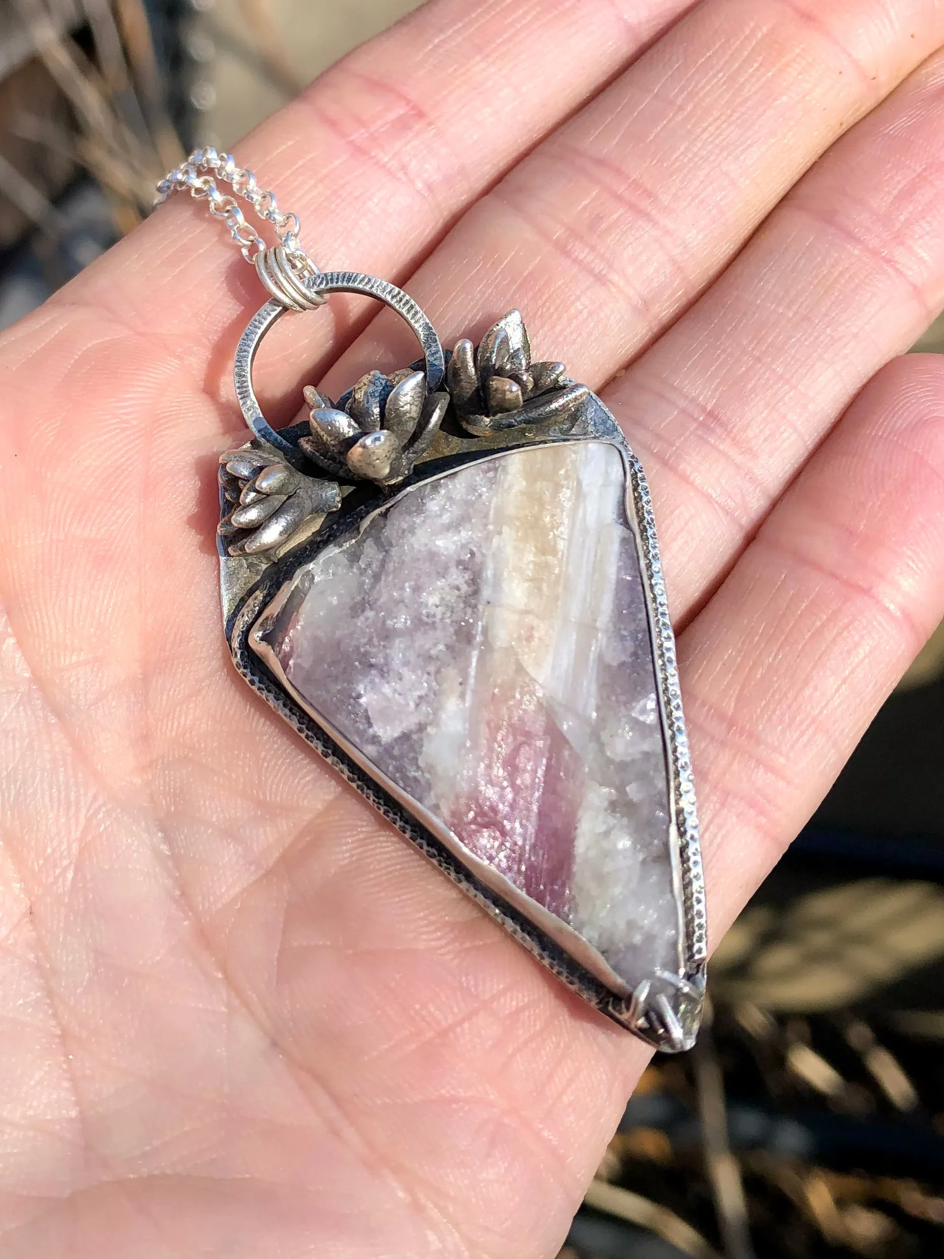 Raw Tourmaline Bouquet Statement Necklace