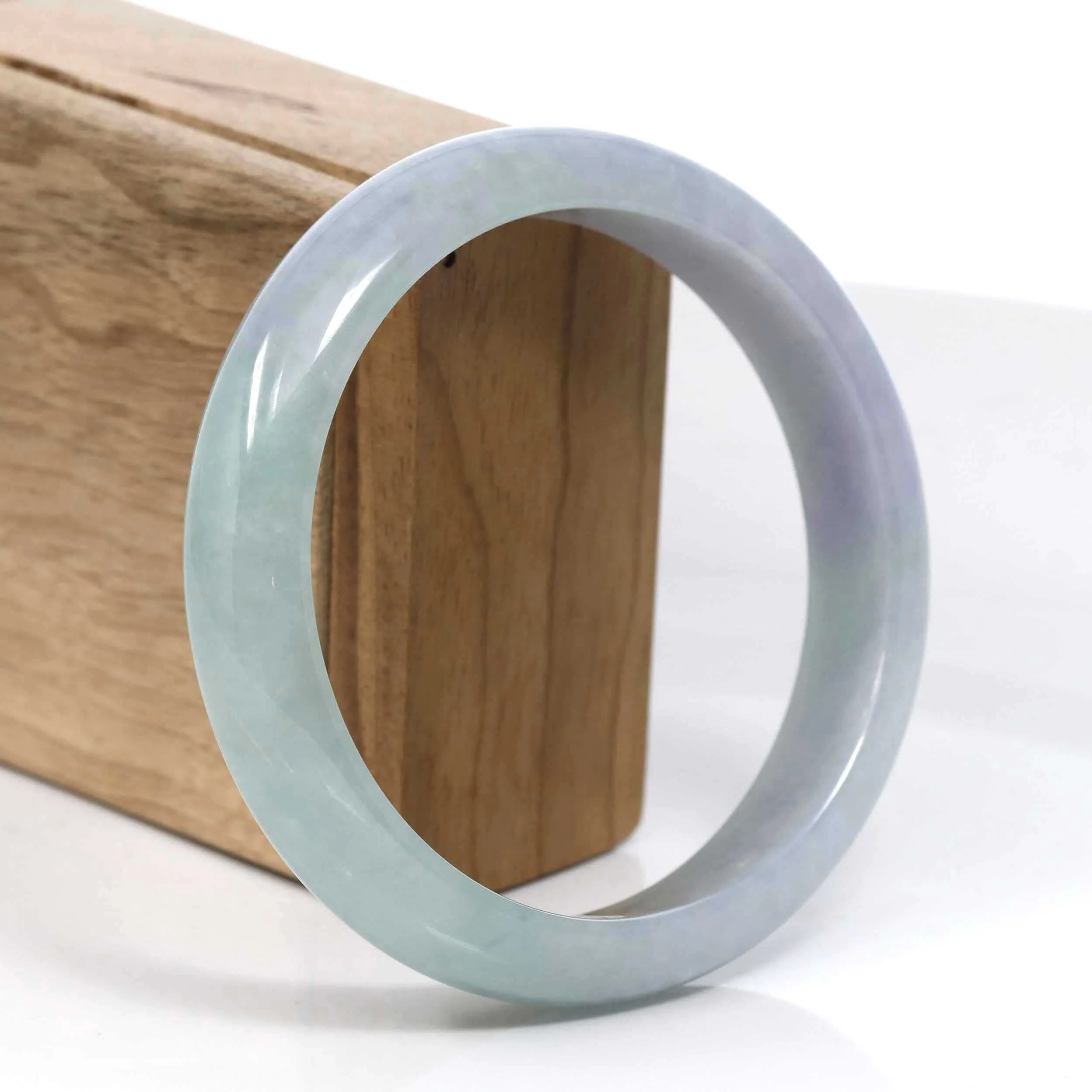 RealJade® Co. Classic Real Lavender Jadeite Jade Bangle Bracelet (63.43mm) #943