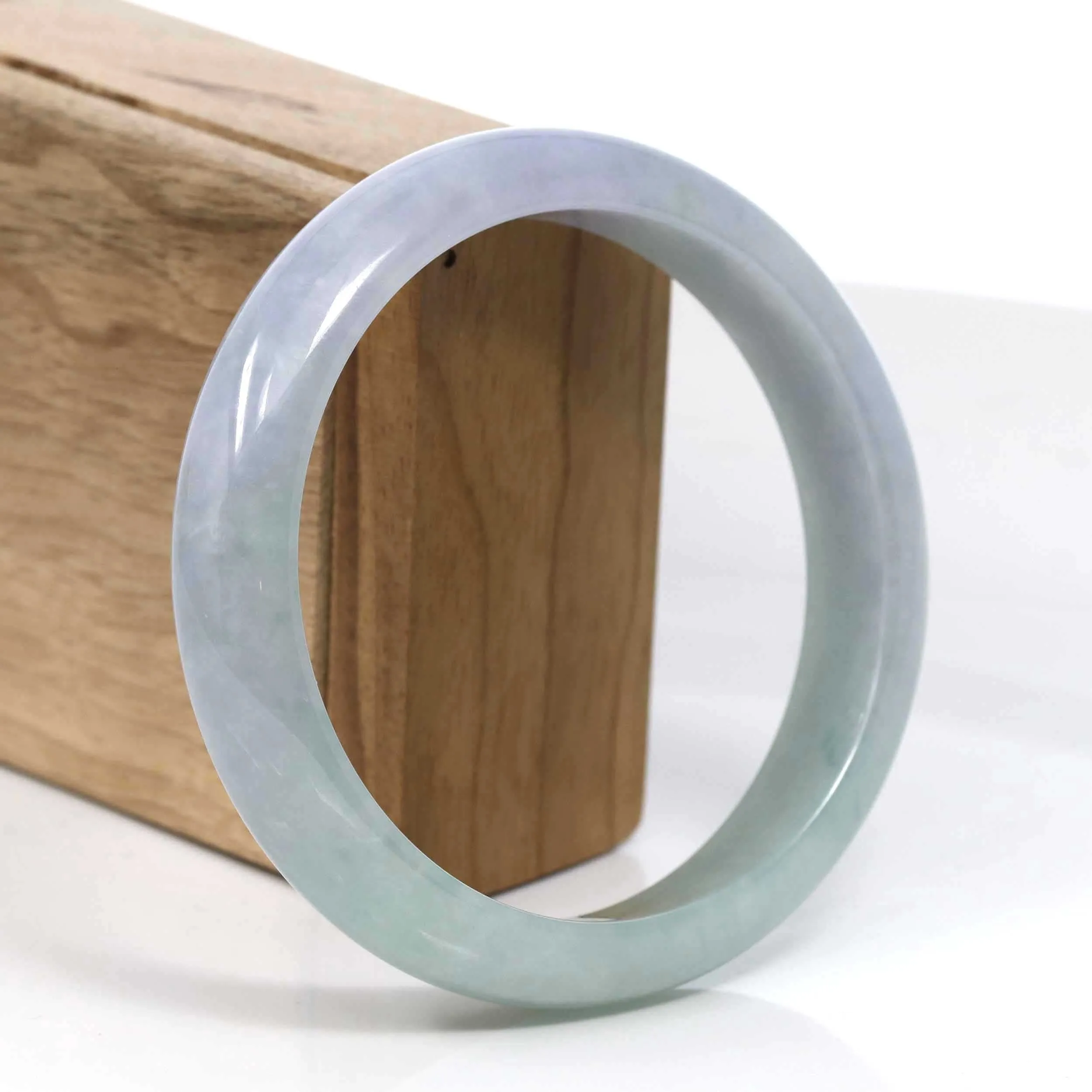 RealJade® Co. Classic Real Lavender Jadeite Jade Bangle Bracelet (63.43mm) #943