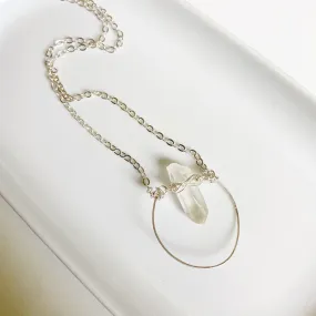 Rebel- clear quartz silver pendant