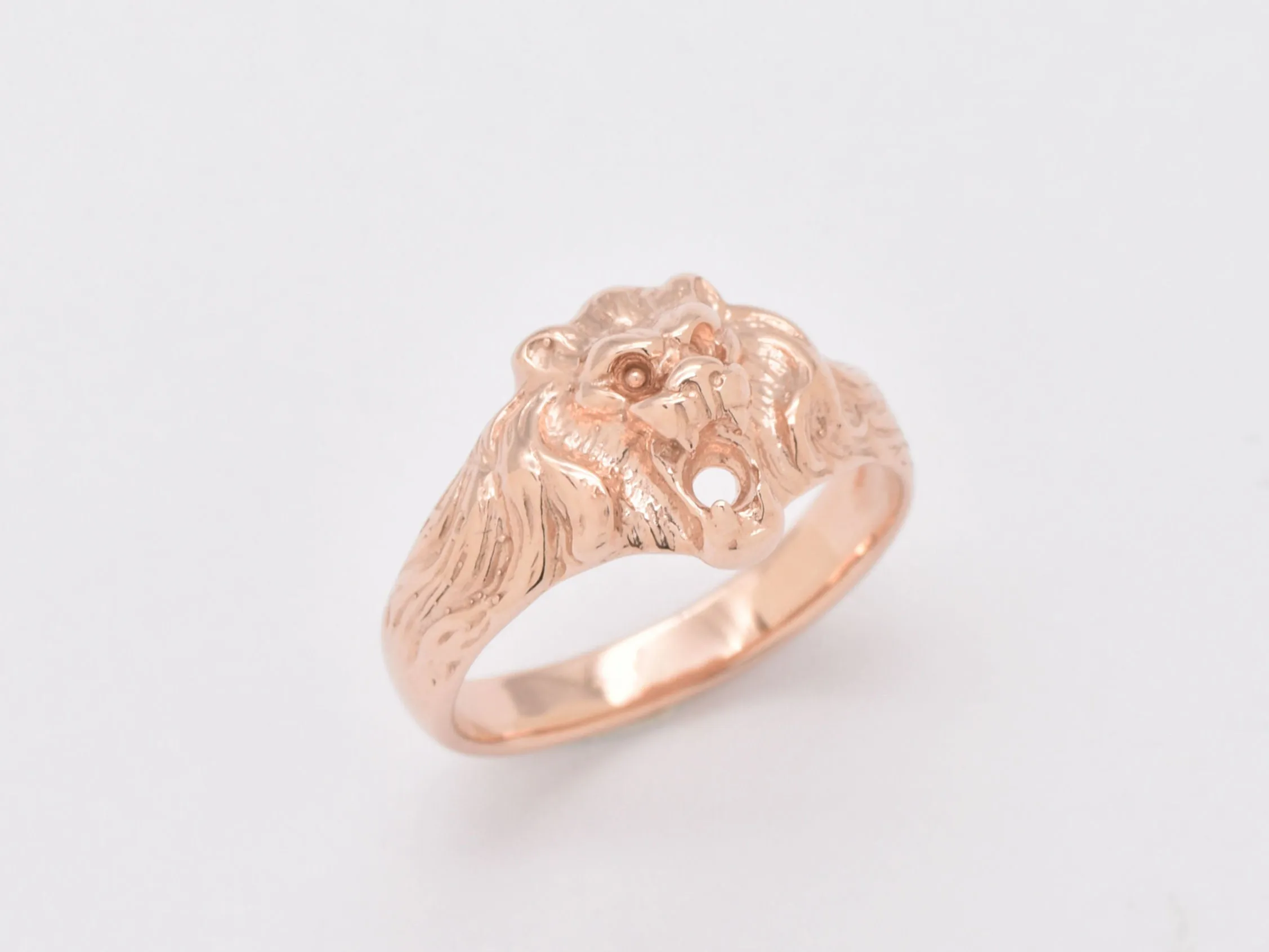 Rose Gold Lion Ring - Small Lion Ring - Pink Vintage Ring