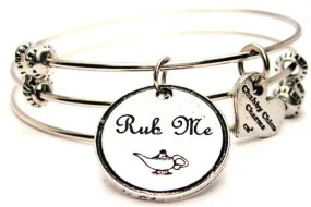 Rub Me Genie Lamp Triple Style Expandable Bangle Bracelet