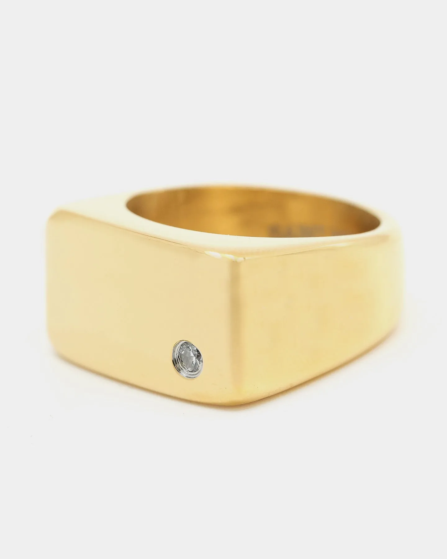 Saint Morta Iced Signet Ring Gold