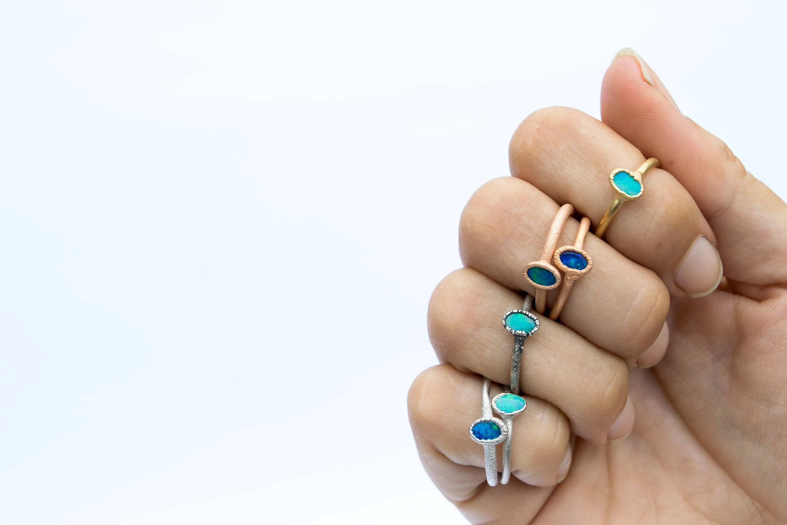 SALE Opal birth ring | Stacking birth ring