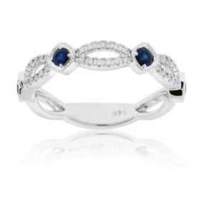 Sapphire Accented Diamond Band
