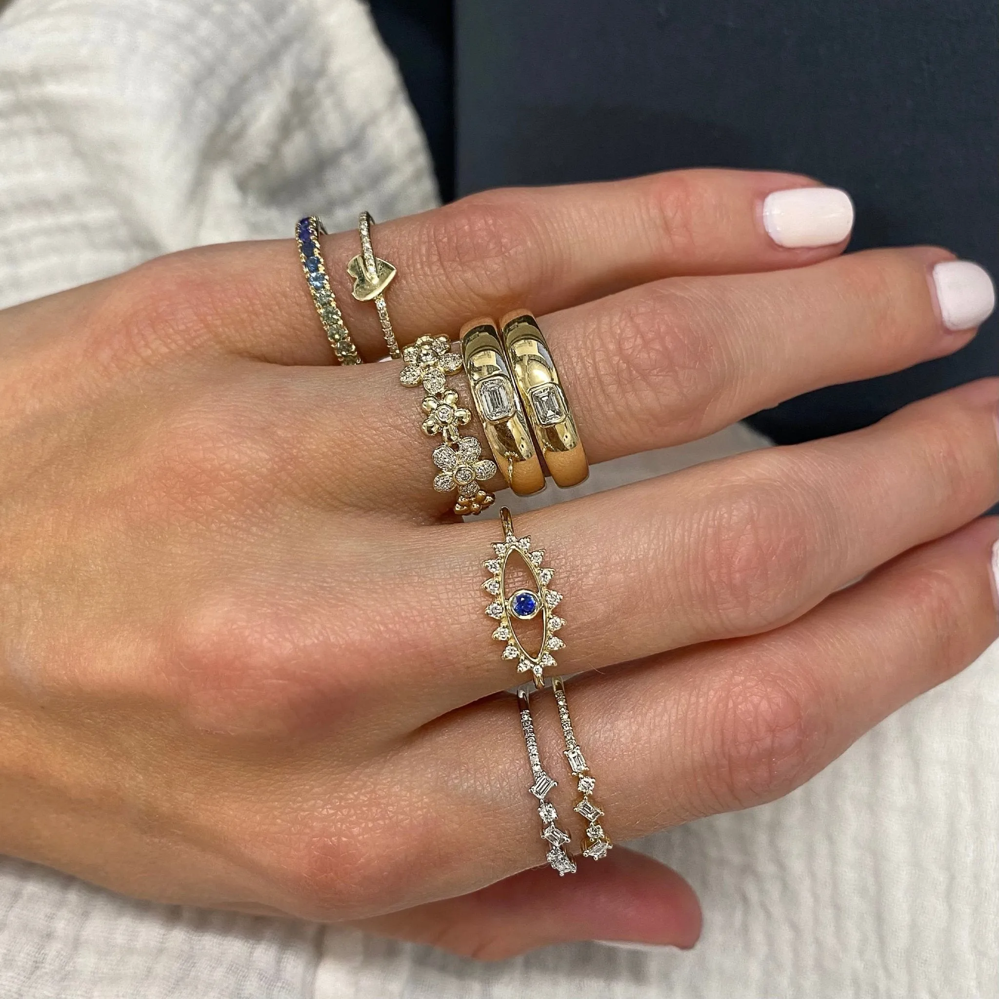 Sapphire Rainbow Ombré Ring