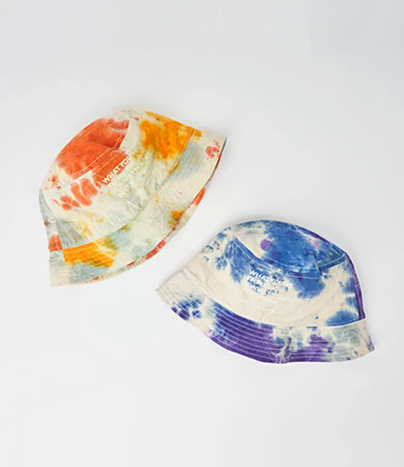 SB241-0406 Tie Dye Bucket Hat Off White/Orange Mix
