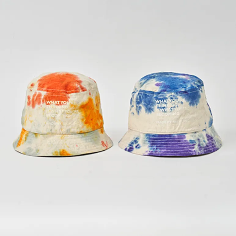 SB241-0406 Tie Dye Bucket Hat Off White/Orange Mix