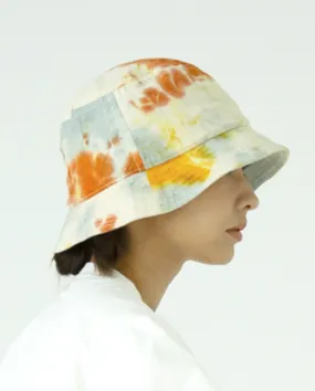 SB241-0406 Tie Dye Bucket Hat Off White/Orange Mix