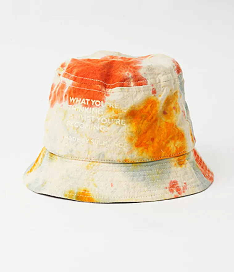 SB241-0406 Tie Dye Bucket Hat Off White/Orange Mix