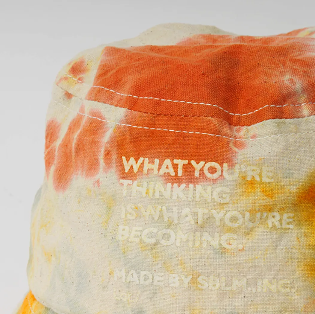 SB241-0406 Tie Dye Bucket Hat Off White/Orange Mix