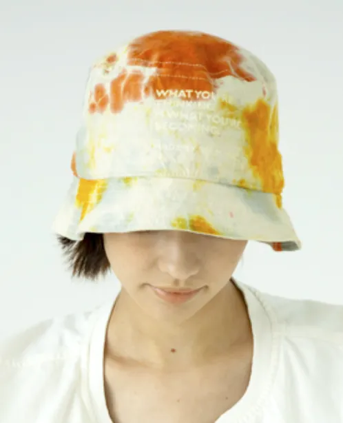 SB241-0406 Tie Dye Bucket Hat Off White/Orange Mix