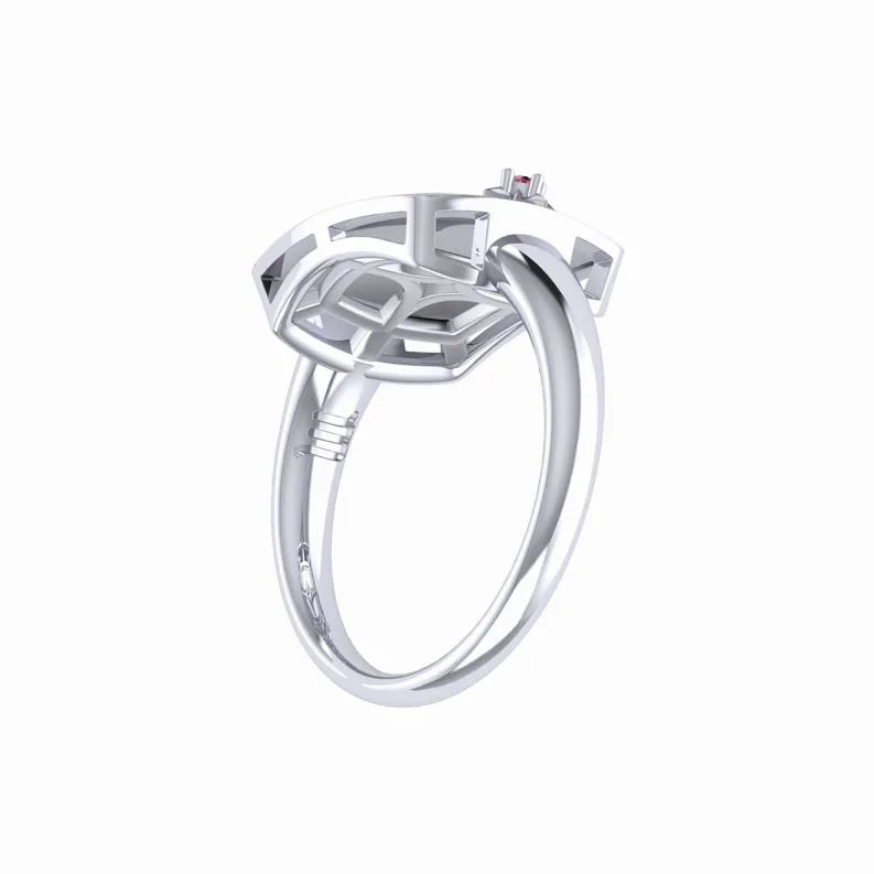 Scorpio Citrine & Diamond Constellation Signet Ring in Sterling Silver