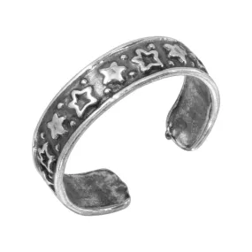Silver 925 Lining Stars Toe Ring