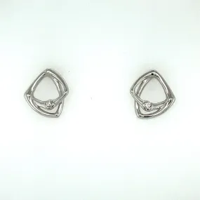 Silver and Diamond Earrings