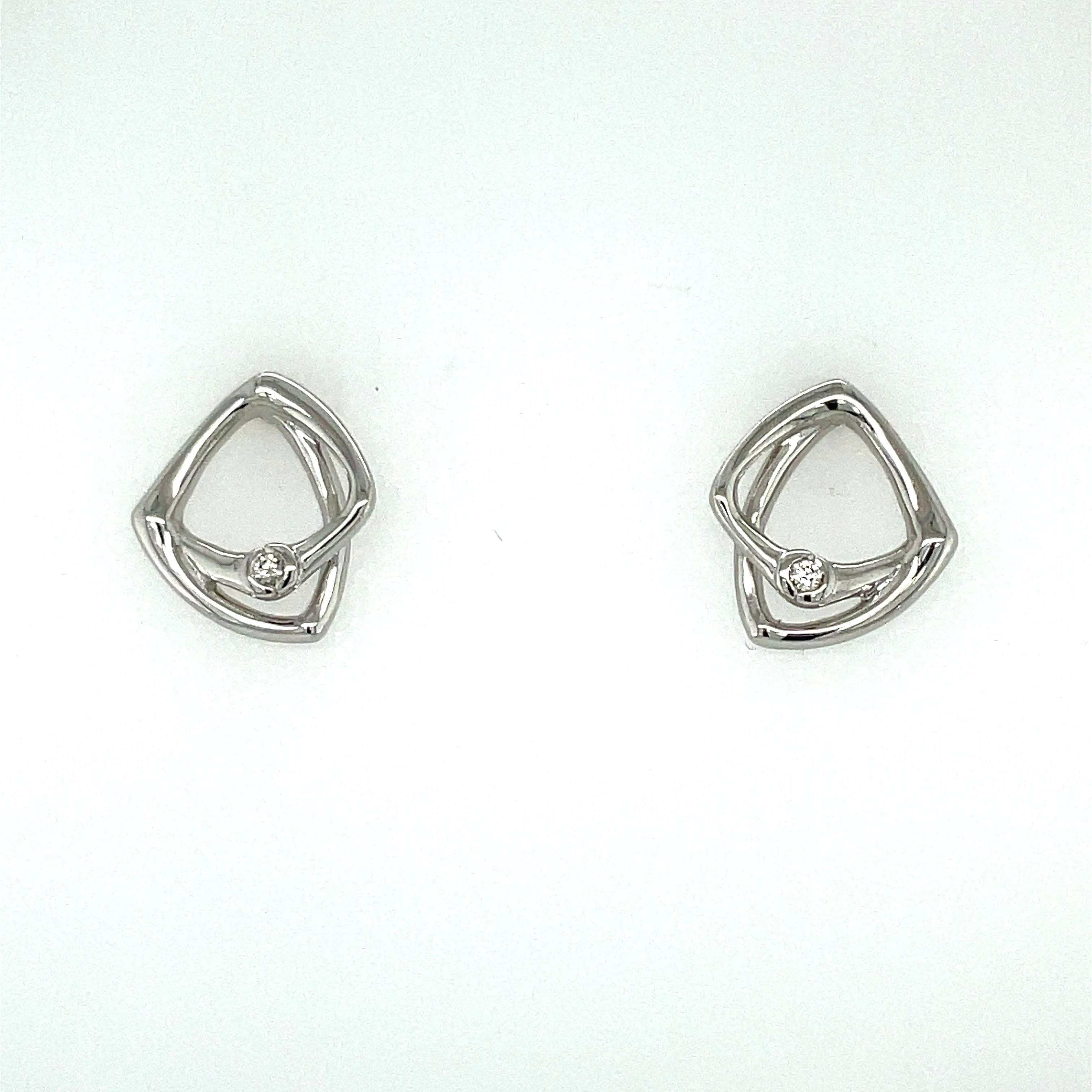 Silver and Diamond Earrings