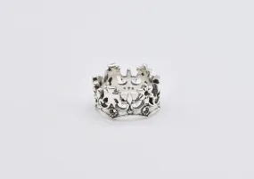 Silver Crown Ring - Silver Gothic Ring, Silver Queen Crown Ring