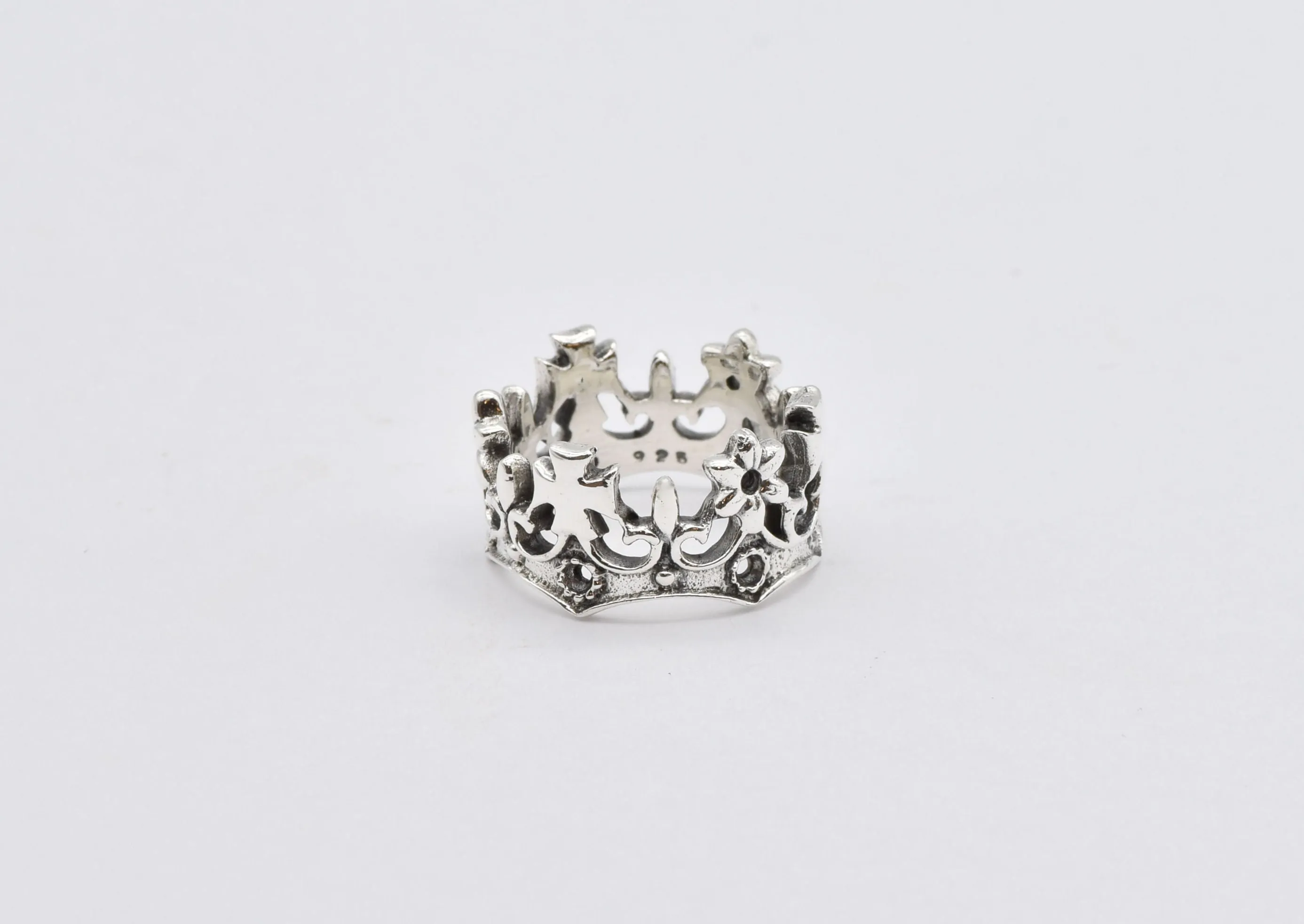 Silver Crown Ring - Silver Gothic Ring, Silver Queen Crown Ring