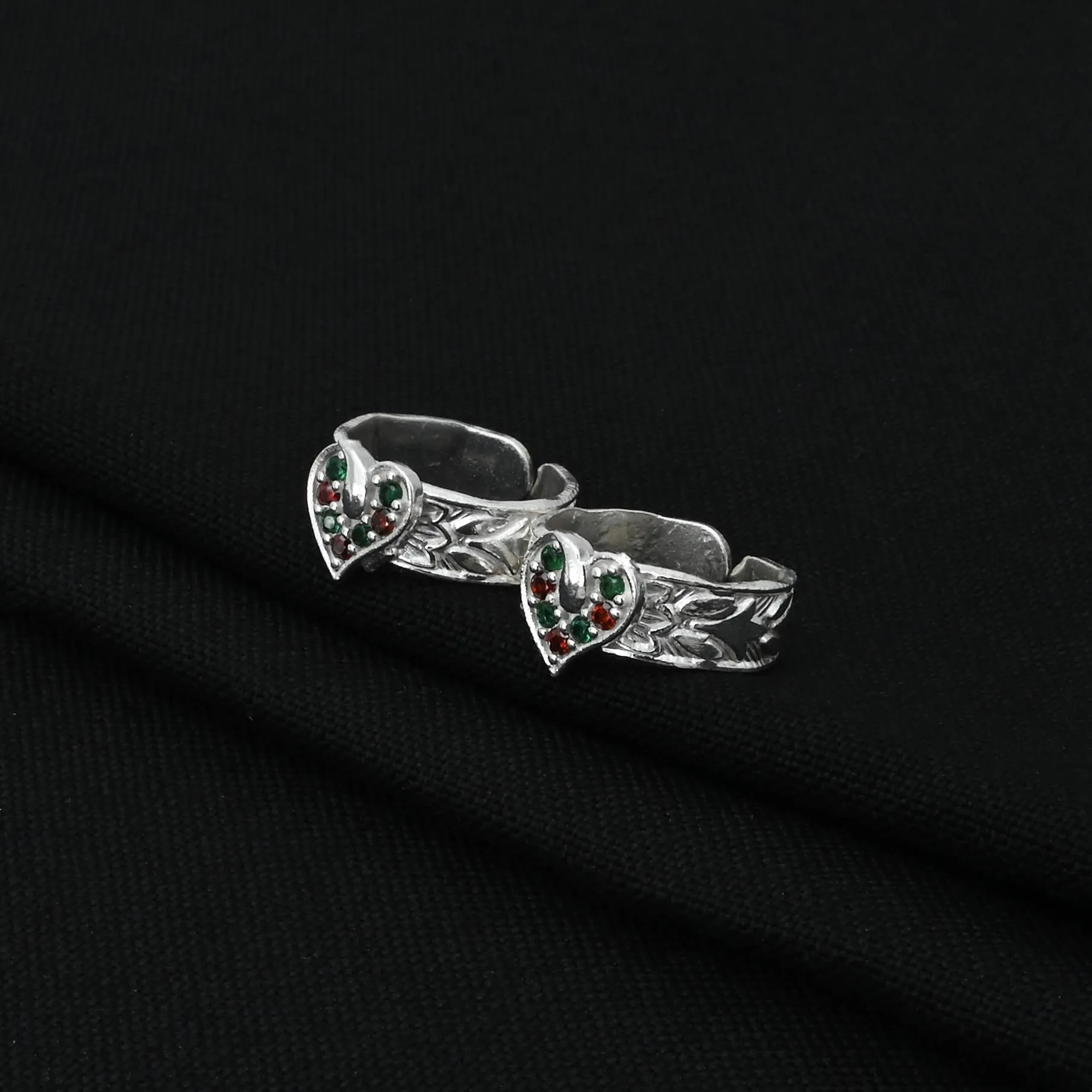 Silver Souls Heat Beat Toe Rings