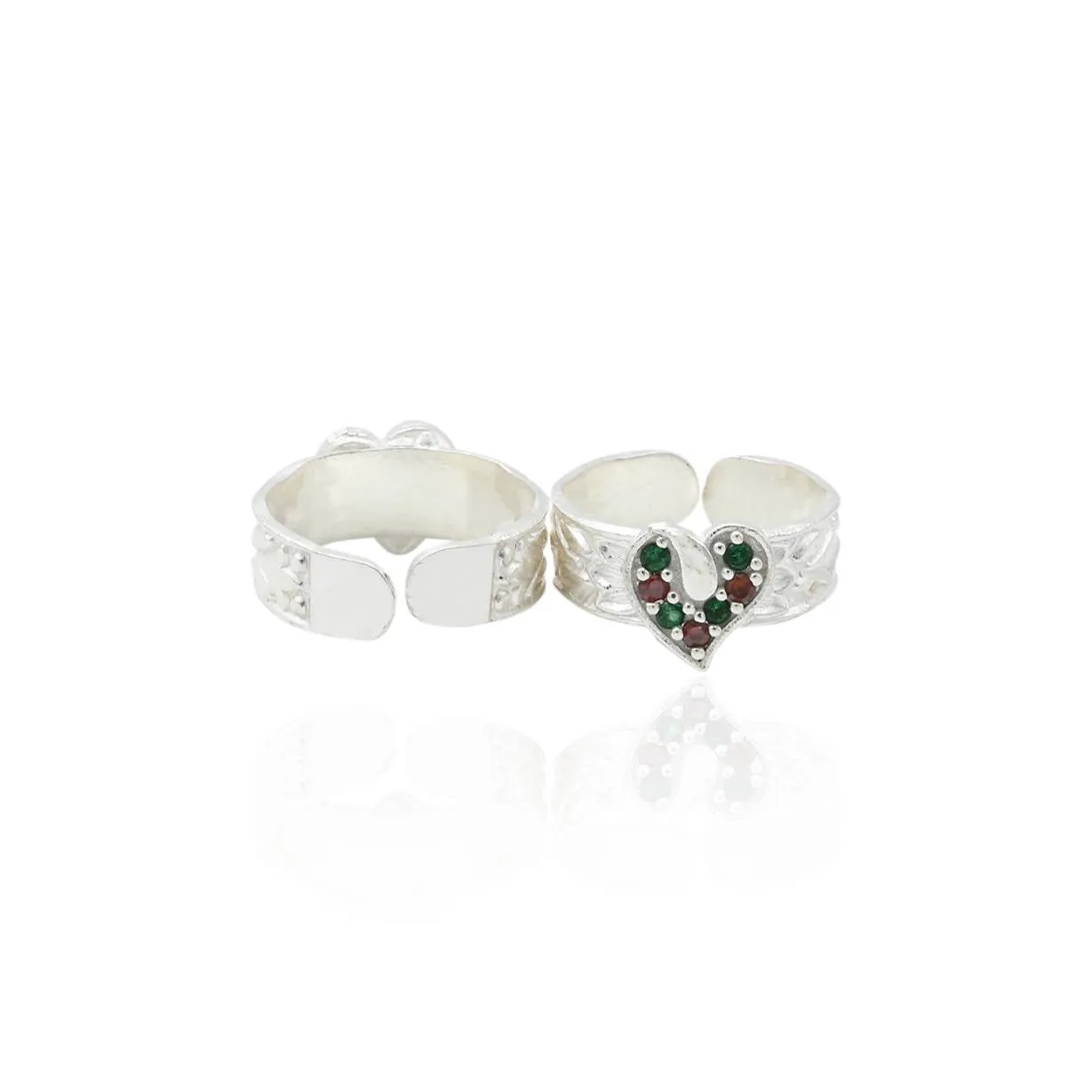 Silver Souls Heat Beat Toe Rings