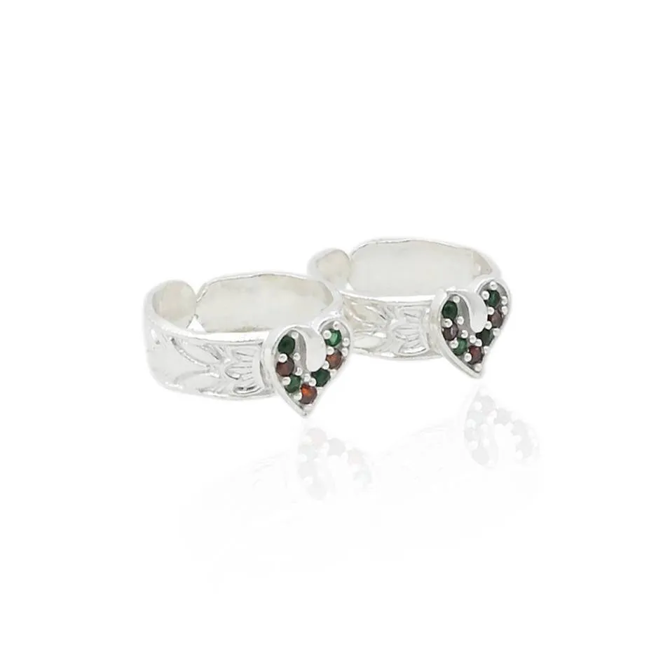 Silver Souls Heat Beat Toe Rings