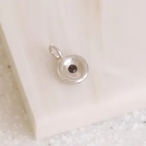 Silver Tone Disc Necklace Charm
