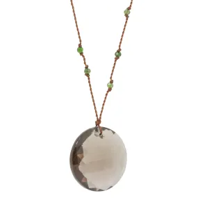 Smoky Quartz   Green Tourmaline Necklace