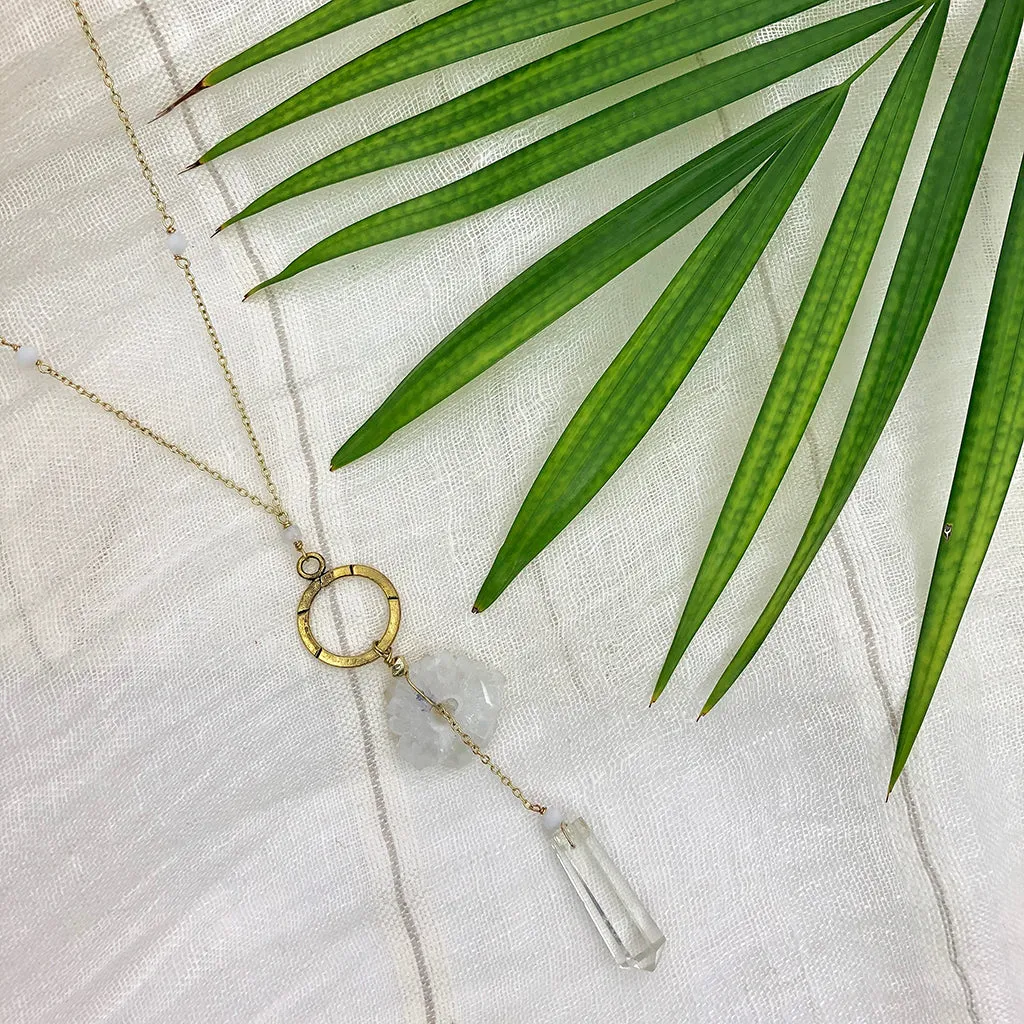 Solar Quartz   Crystal Y Necklace by SLATE   SALT