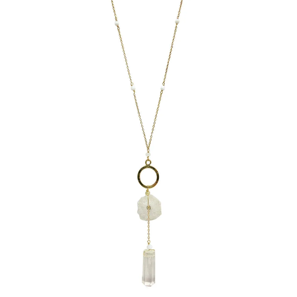 Solar Quartz   Crystal Y Necklace by SLATE   SALT