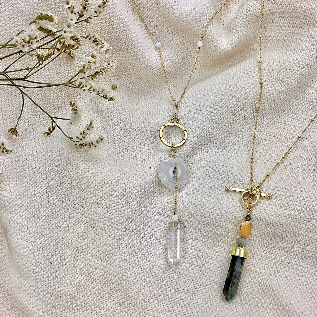 Solar Quartz   Crystal Y Necklace by SLATE   SALT