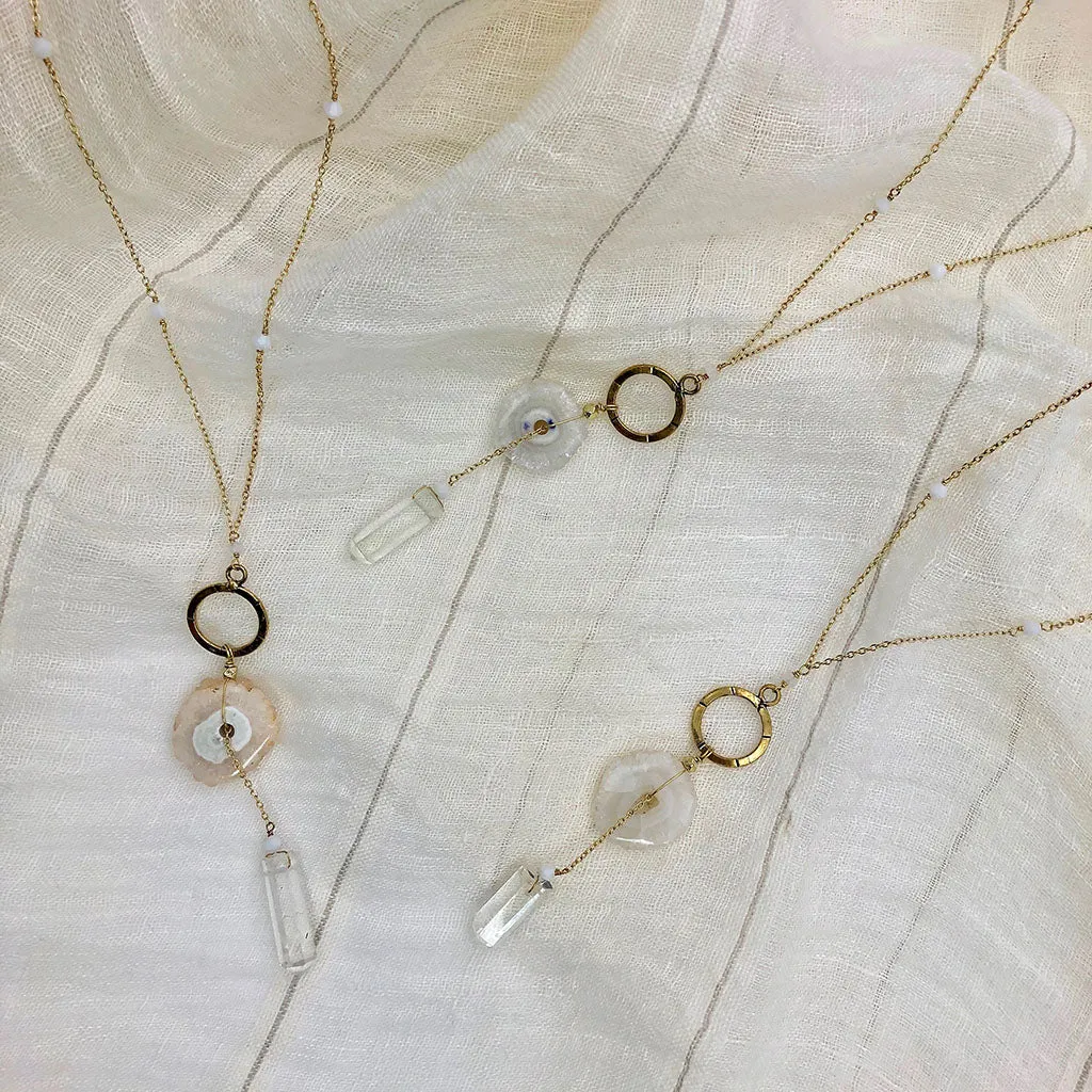 Solar Quartz   Crystal Y Necklace by SLATE   SALT