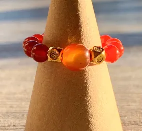 🔴SOLD🔴Clementine Carnelian Beaded Expandable (Stretchy) Ring