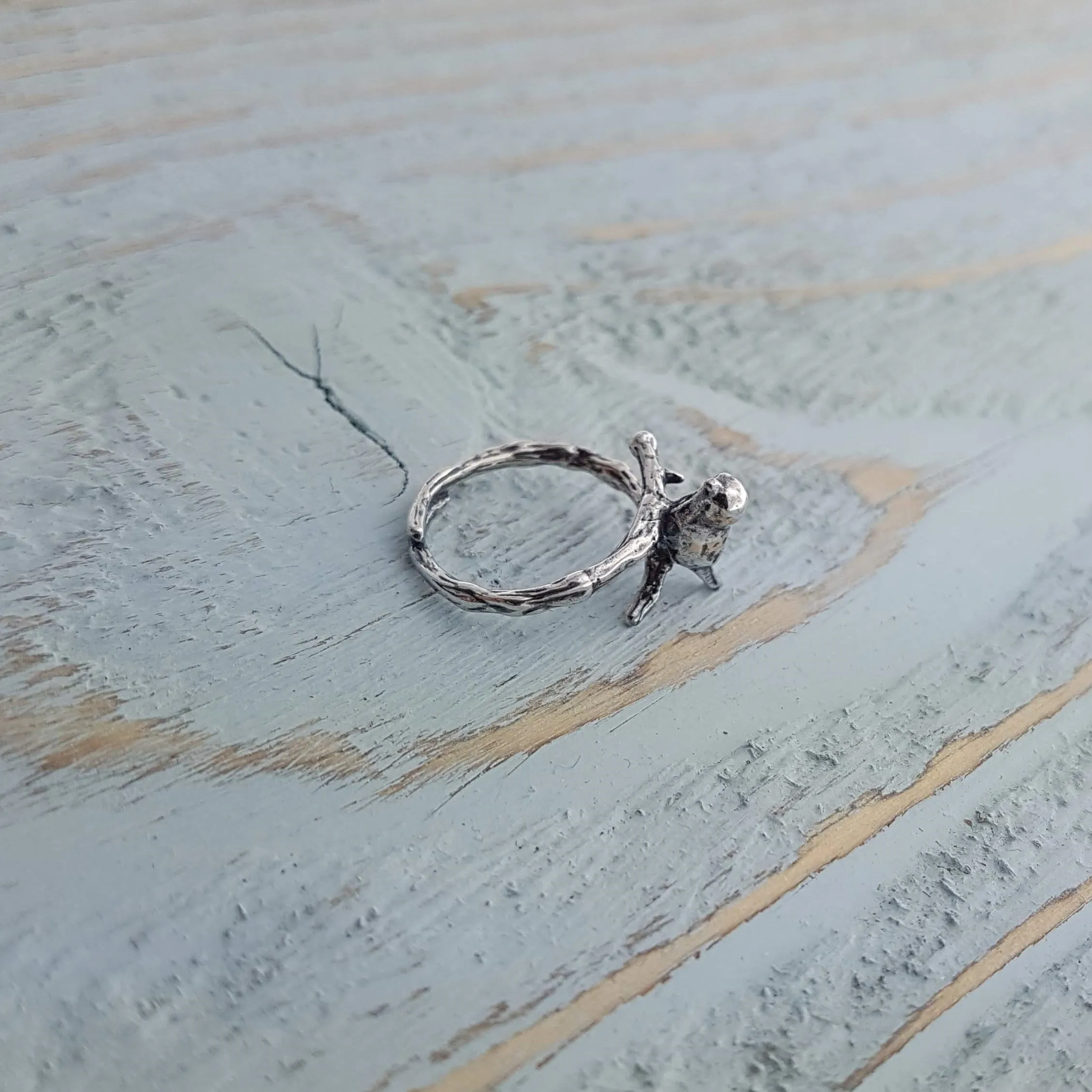 Sparrow and Twig Ring
