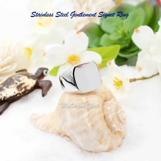 Stainless Steel Square Signet Ring