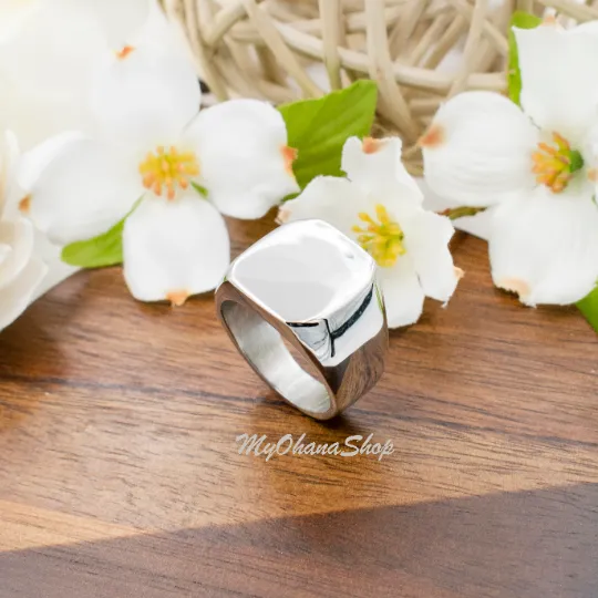 Stainless Steel Square Signet Ring