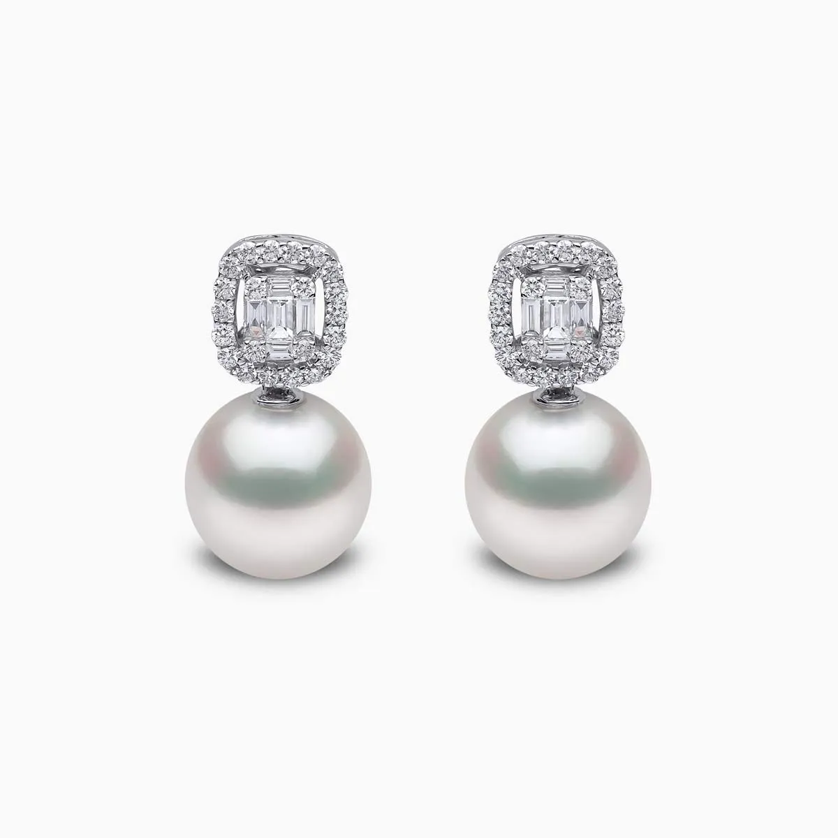 Starlight 18K Gold Pearl and Diamond Celestial Earrings