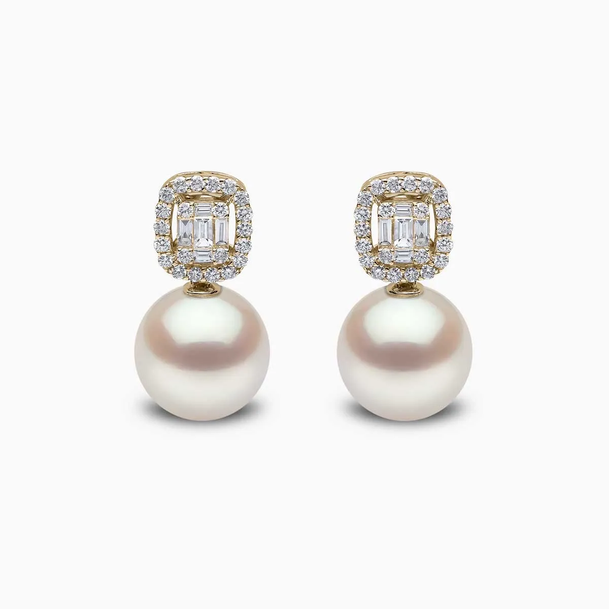 Starlight 18K Gold Pearl and Diamond Celestial Earrings