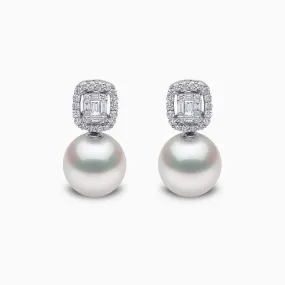 Starlight 18K Gold Pearl and Diamond Celestial Earrings