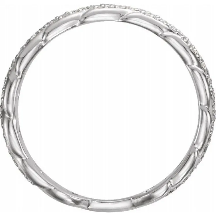 Sterling Silver 1/4 CTW Natural Diamond Stackable Link Ring