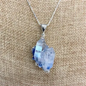 Sterling Silver Blue Dumortierite Quartz Pendant Necklace