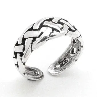 Sterling Silver Celtic Knot Basket Weaved Toe Ring